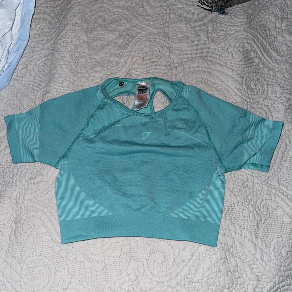 5- ULTRA SEAMLESS GYMSHARK CROP TOPS- BLACK, BLUE, PINK, TEAL, & ORANGE MEDIUM - Picture 10 of 15